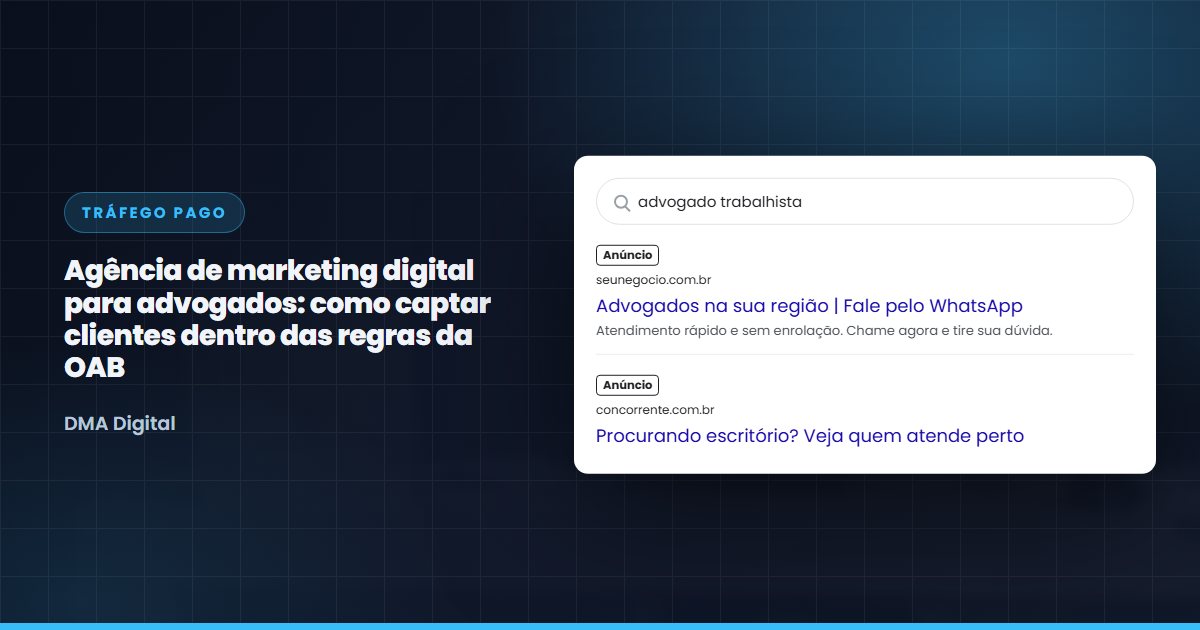 Busca do Google com anúncios de advogados