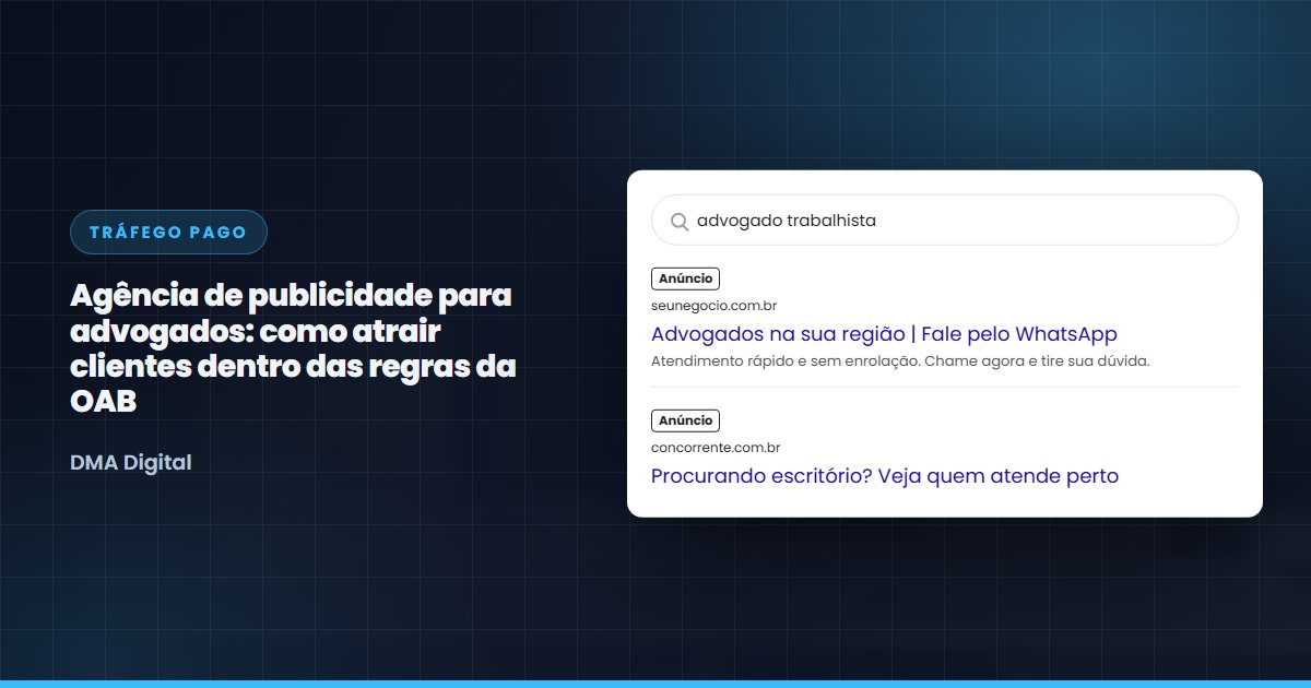 Busca do Google com anúncios de advogados
