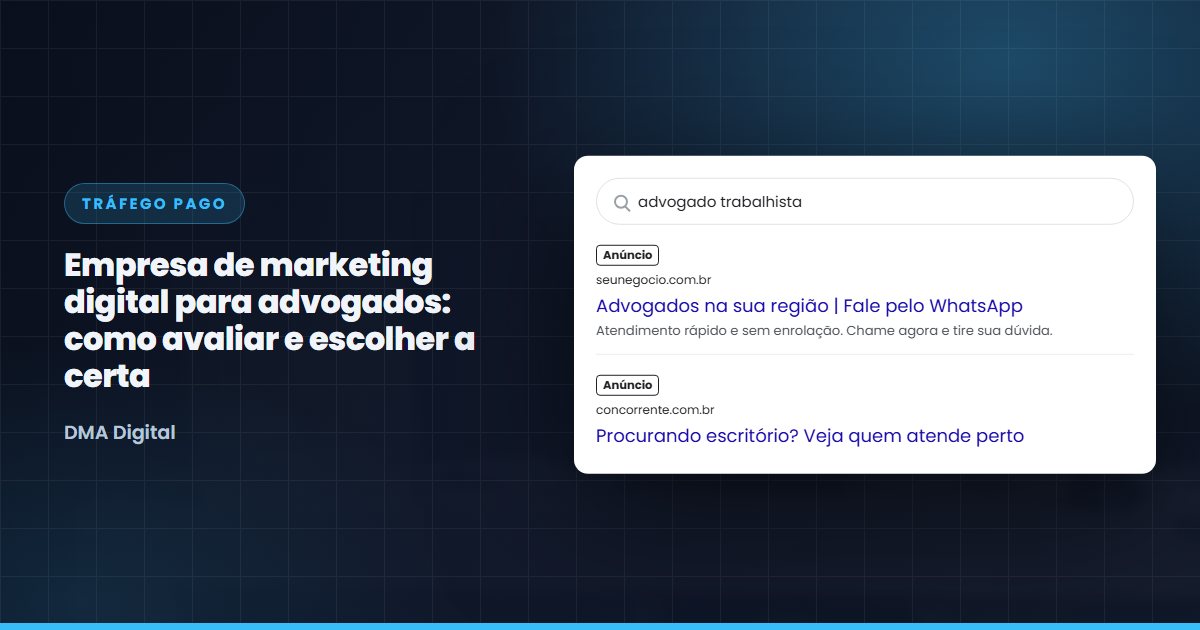 Busca do Google com anúncios de advogados