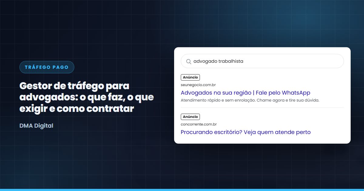 Busca do Google com anúncios de advogados