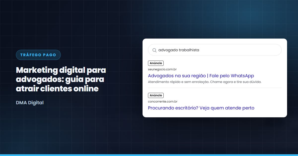 Busca do Google com anúncios de advogados