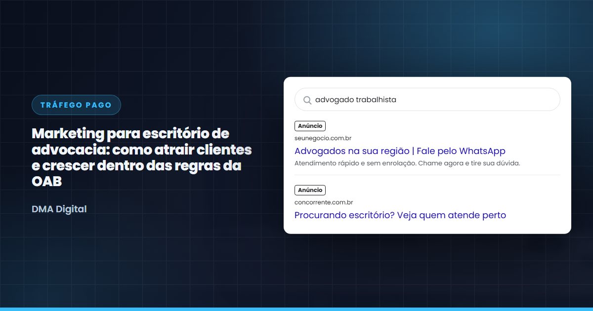 Busca do Google com anúncios de advogados