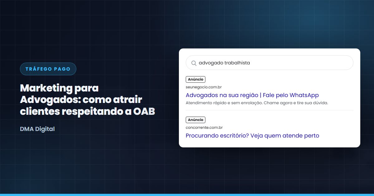 Busca do Google com anúncios de advogados