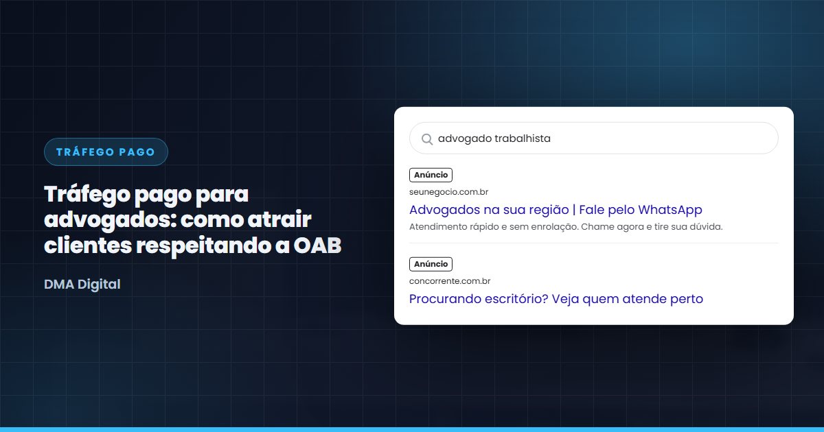 Busca do Google com anúncios de advogados